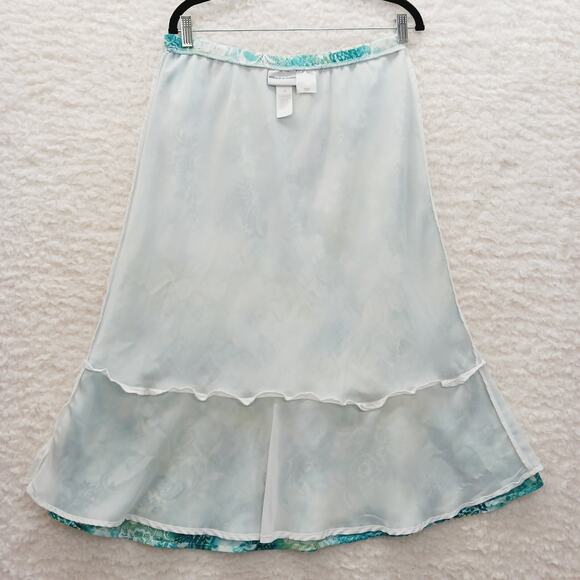 Skirt Midi Alfred Dunner Chiffon Bloomcore Fairy Whimsycore Coastal Y2K Size 12 - Picture 9 of 12